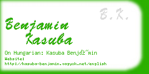 benjamin kasuba business card